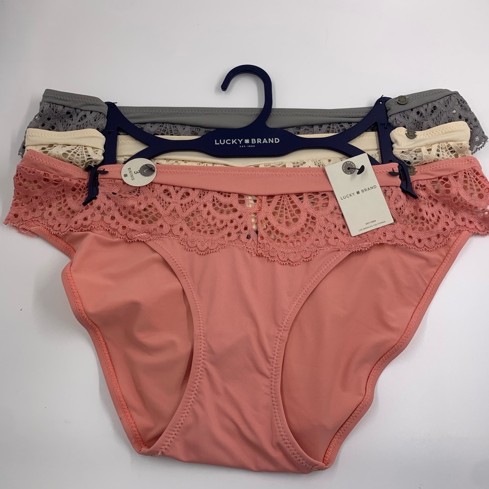 LUCKY BRAND BIKINIS Lace 3 Pk Size L
